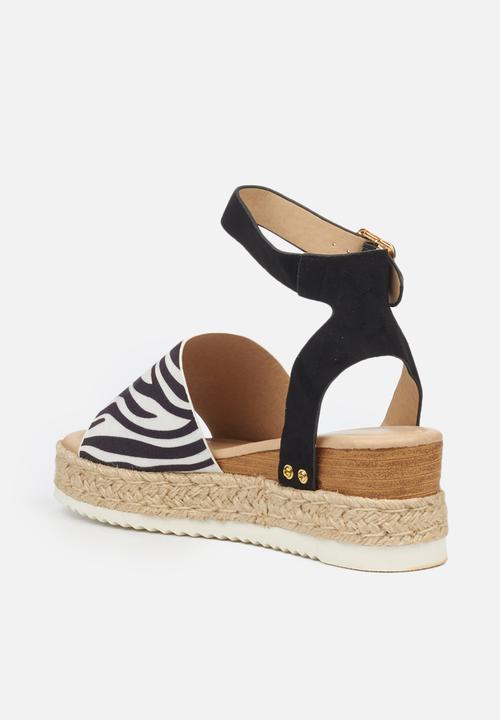 Miss Black - Steffi espadrille wedge - black & white