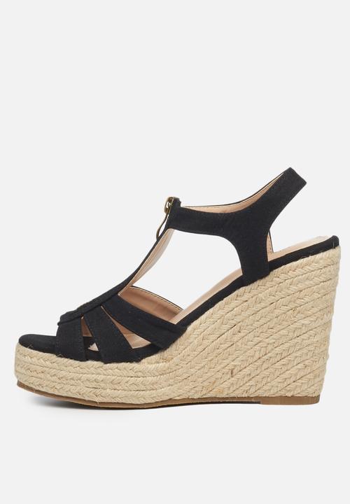 Miss Black - Threat2 espadrille wedge - black