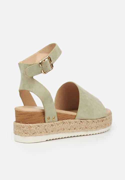 Miss Black - Steffi espadrille wedge - mint