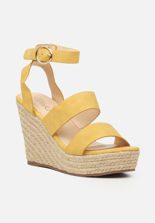 Miss Black - Threat1 espadrille wedge - yellow
