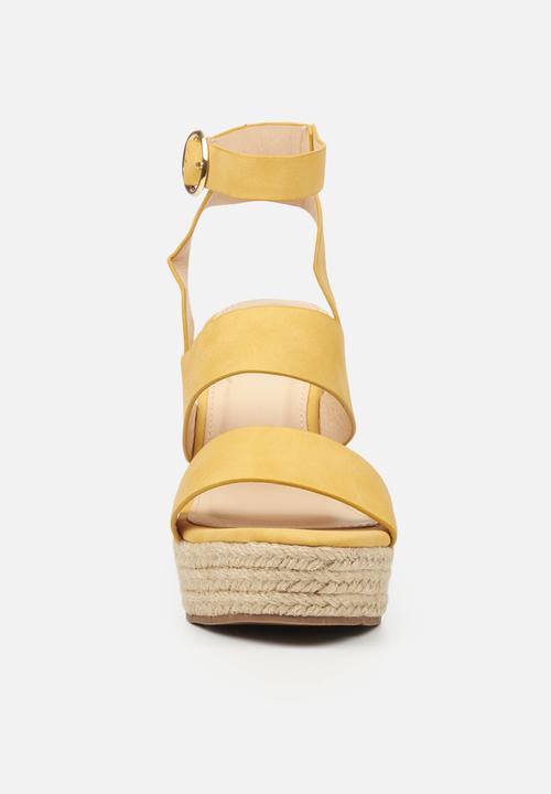 Miss Black - Threat1 espadrille wedge - yellow