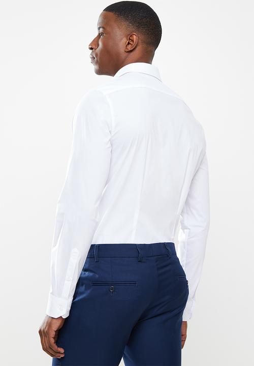 POLO - Christian slim fit long sleeve shirt - white