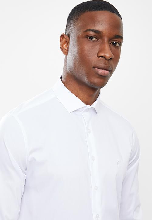 POLO - Christian slim fit long sleeve shirt - white