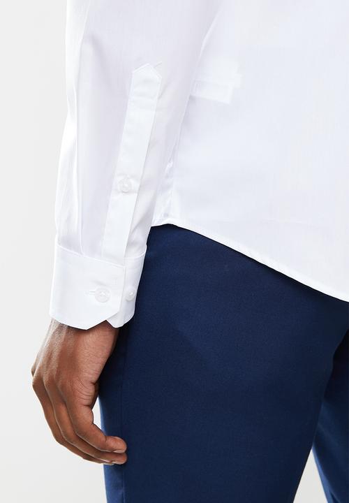 POLO - Christian slim fit long sleeve shirt - white