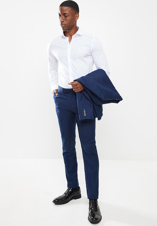 POLO - Christian slim fit long sleeve shirt - white