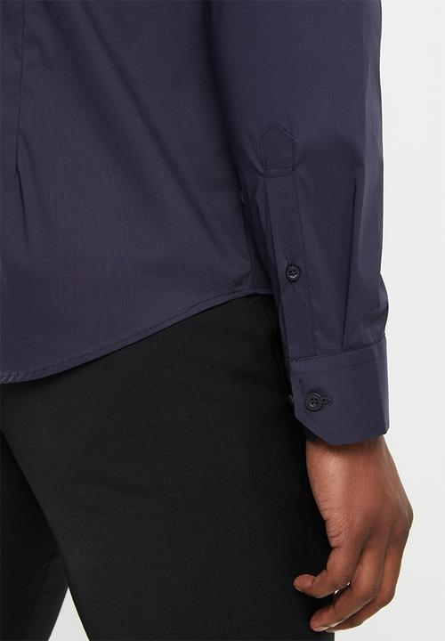 POLO - Christian slim fit long sleeve shirt - navy