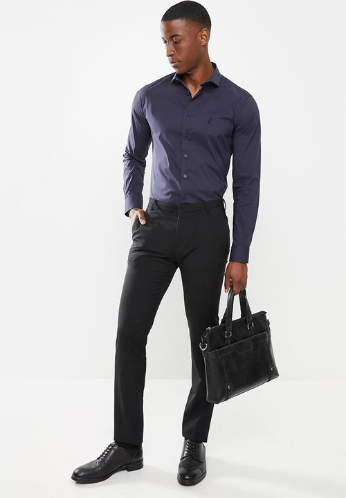 POLO - Christian slim fit long sleeve shirt - navy