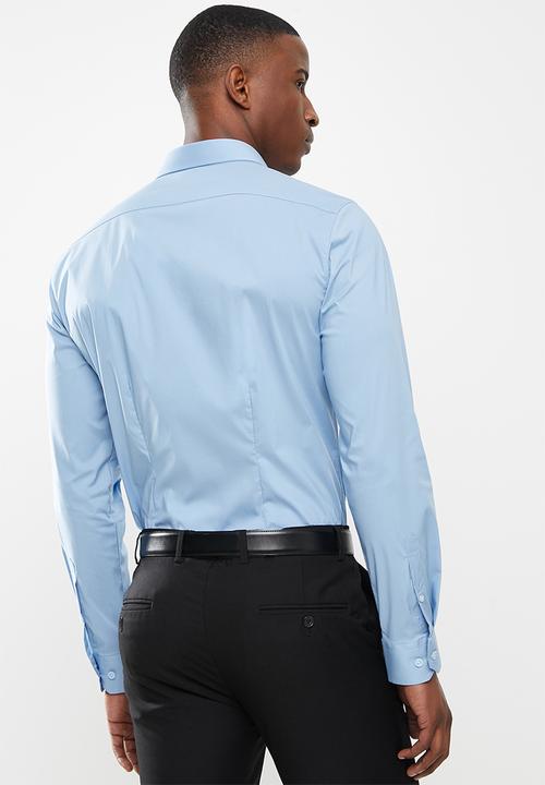 POLO - Christian slim fit long sleeve shirt - lt blue