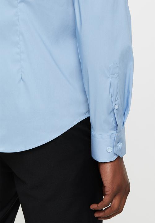 POLO - Christian slim fit long sleeve shirt - lt blue