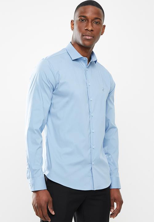 POLO - Christian slim fit long sleeve shirt - lt blue