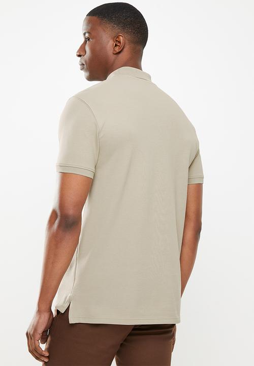 POLO - Carter pique short sleeve golfer - stone