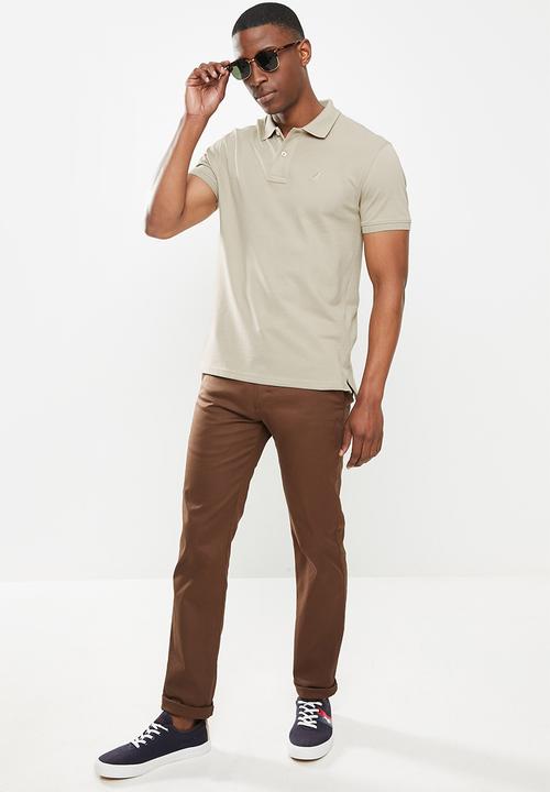 POLO - Carter pique short sleeve golfer - stone