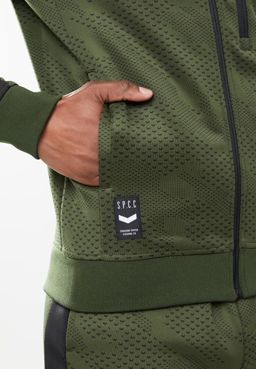 S.P.C.C - Shia regular fit zip through track top - green