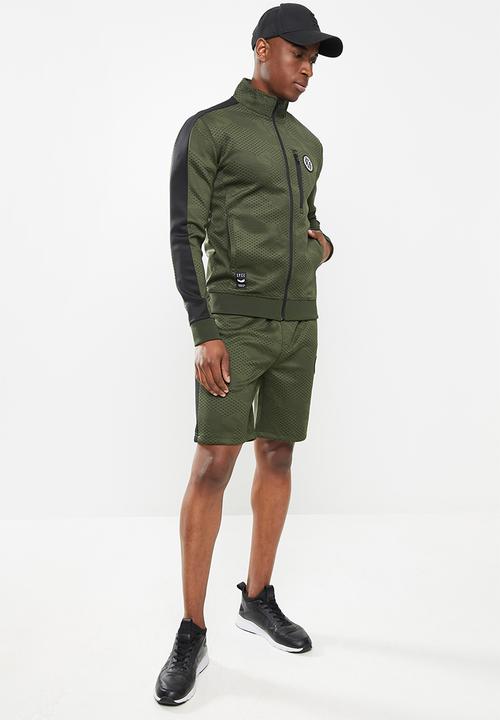 S.P.C.C - Shia regular fit zip through track top - green