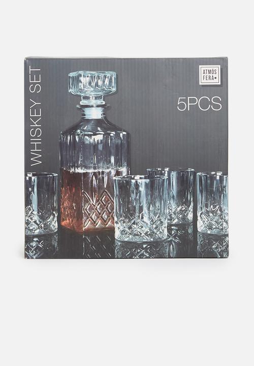 Excellent Houseware - Crista decanter & glass set- clear