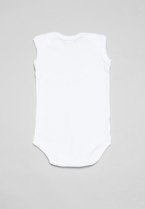 Pop Candy - Baby 5 pack sleeveless vest - white