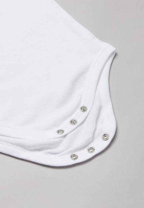 Pop Candy - Baby 5 pack sleeveless vest - white