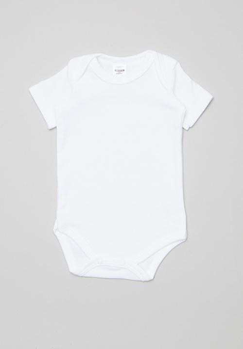 Superbalist - Baby 5 pack short sleeve vest - white
