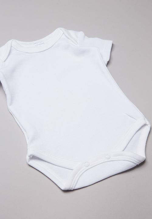 Superbalist - Baby 5 pack short sleeve vest - white