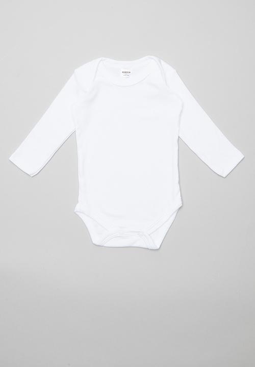 Pop Candy - Baby 5 pack long sleeve vest - white