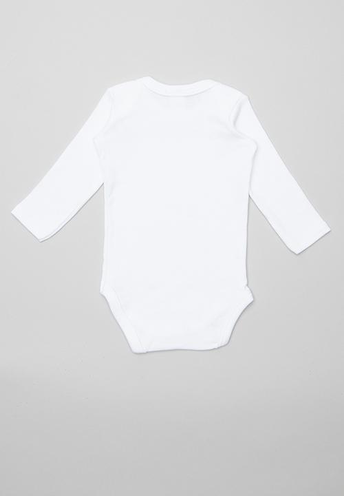 Pop Candy - Baby 5 pack long sleeve vest - white