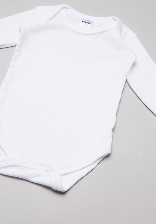 Pop Candy - Baby 5 pack long sleeve vest - white