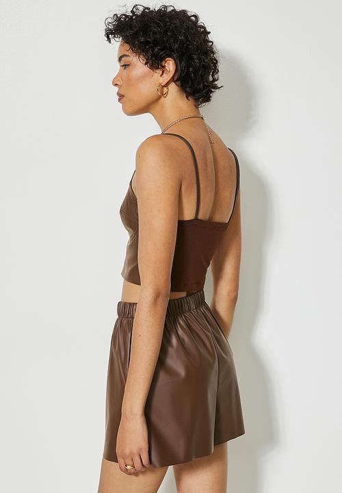 VELVET - Pu bralette - brown