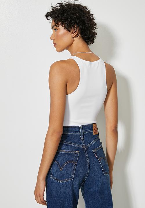 Superbalist - Crepe cutaway knit top - white