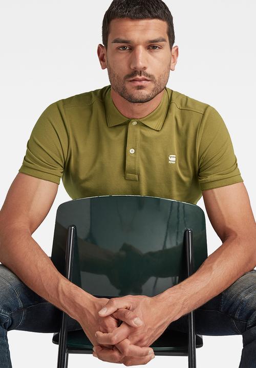 G-STAR - Dunda slim polo short sleeve - light antic green