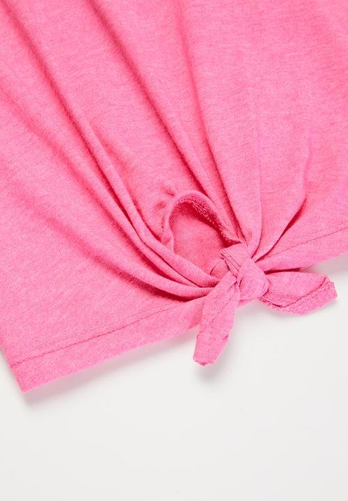 MINOTI - Girls basic smiles top - pink