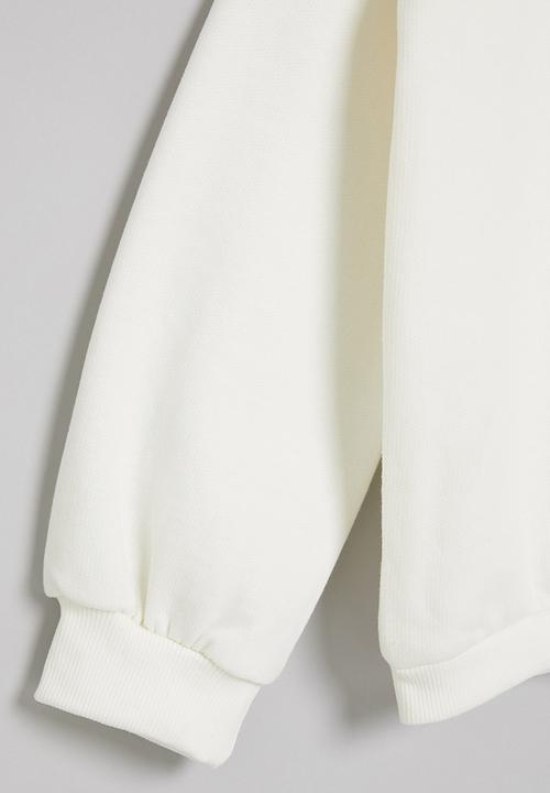 MINOTI - Girls basic wonderful fleece crew - white