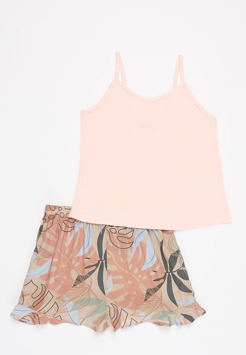 Superbalist - Sleep cami & short - pink/paint splatter