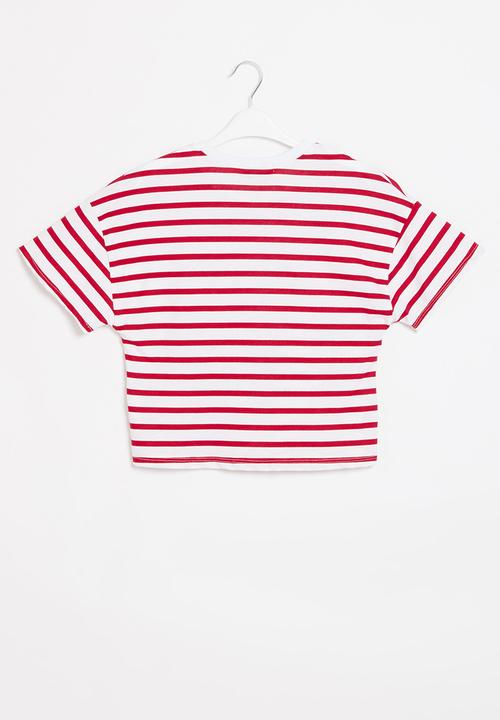 Superbalist - Easy fit stripe tee - red/white stripe
