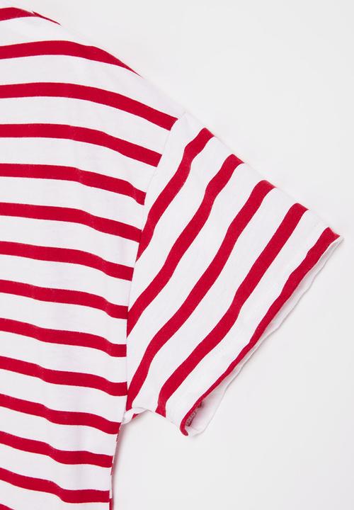 Superbalist - Easy fit stripe tee - red/white stripe