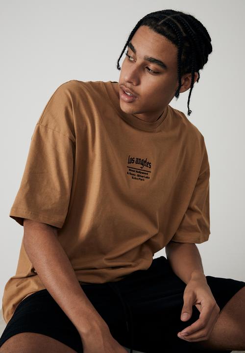 Factorie - Oversized graphic t-shirt - tan