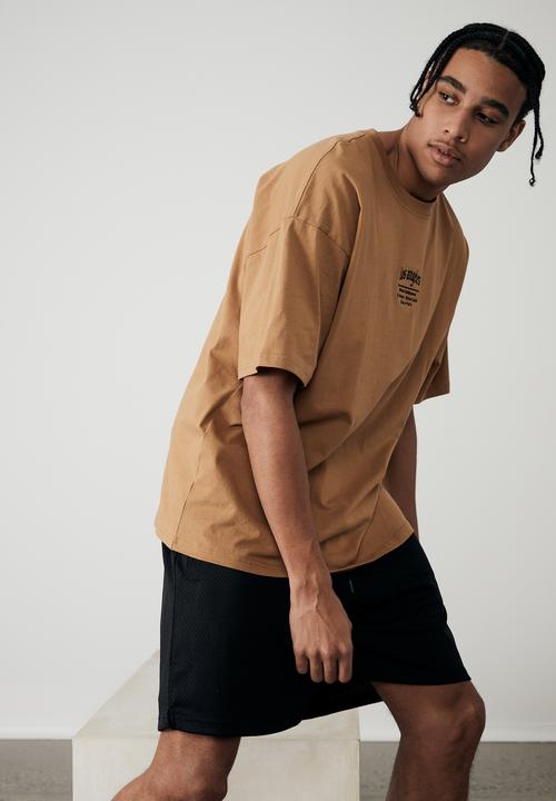 Factorie - Oversized graphic t-shirt - tan