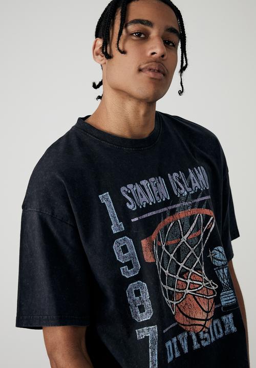 Factorie - Oversized graphic t-shirt - black