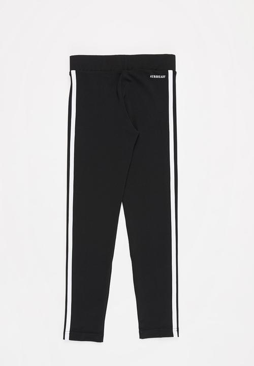 adidas Performance - Girls 3 stripes tights - black & white