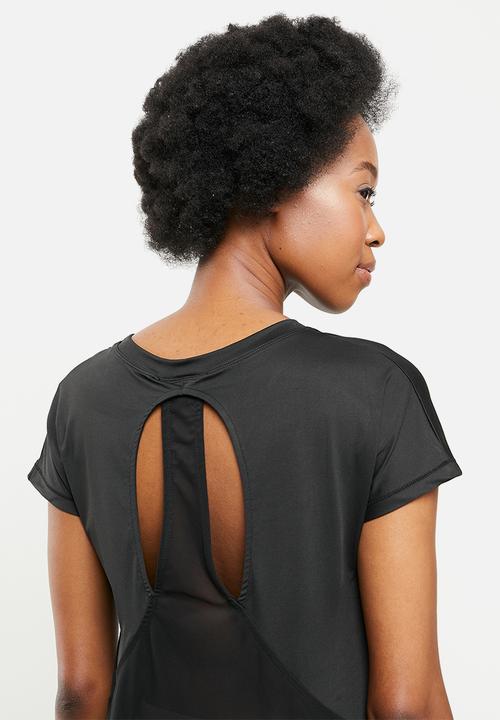 dailyfriday - Cut out back yoga top - black