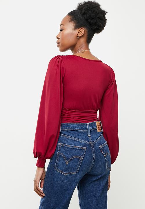 dailyfriday - Long sleeve bodysuit - red