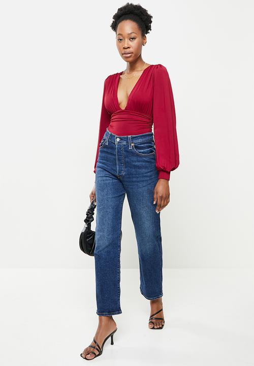 dailyfriday - Long sleeve bodysuit - red