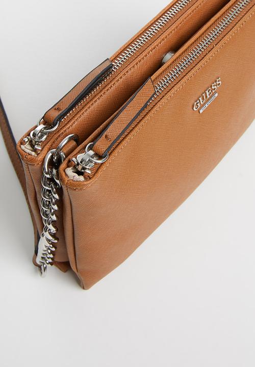 GUESS - Kalei mini dbl zip crossbody - brown