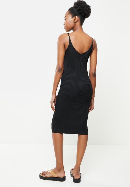 dailyfriday - V-neck knit dress - black