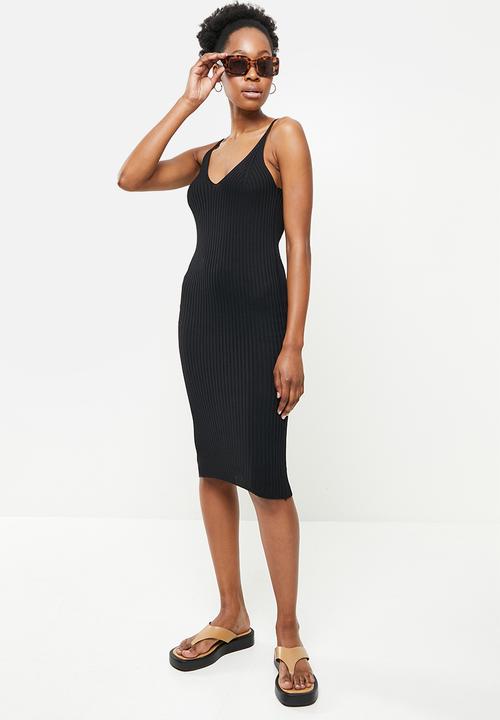 dailyfriday - V-neck knit dress - black