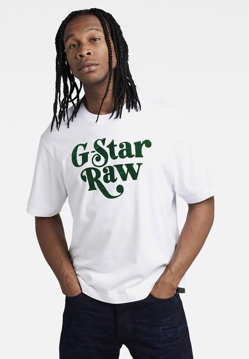 G-STAR - Boxy base - white & dark astro green