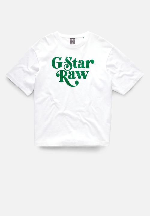 G-STAR - Boxy base - white & dark astro green