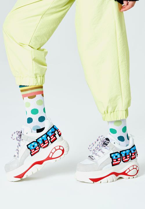 Happy Socks - Big dot crew socks - white
