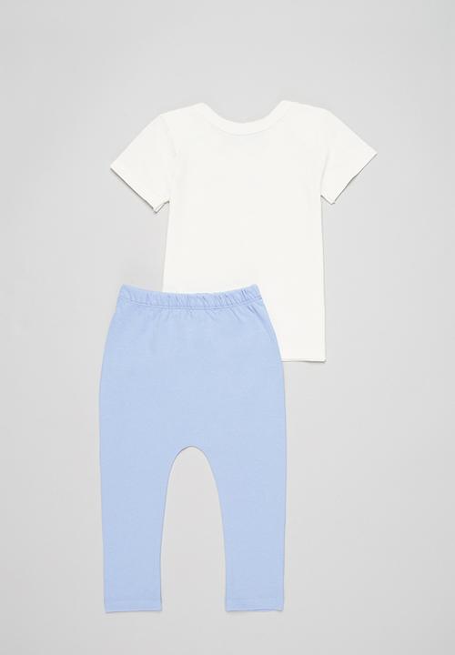 Superbalist Kids - Top & legging space set - oatmeal & blue 