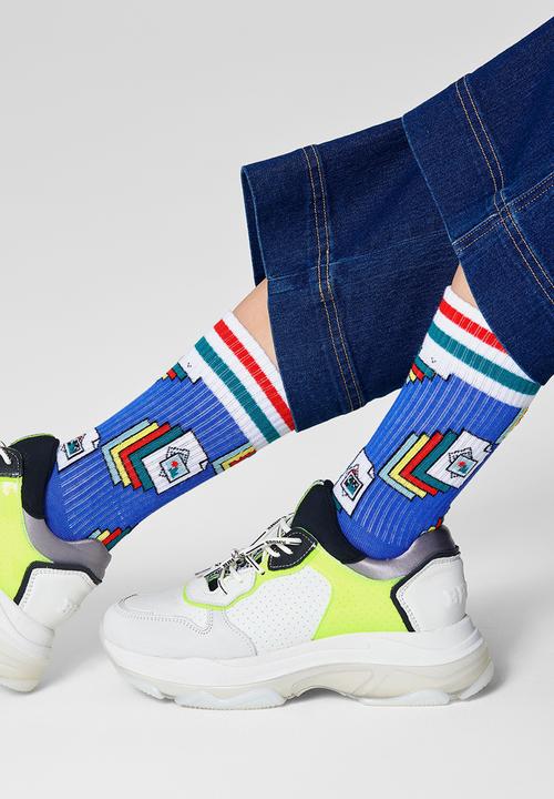 Happy Socks - Photos thin crew socks - blue
