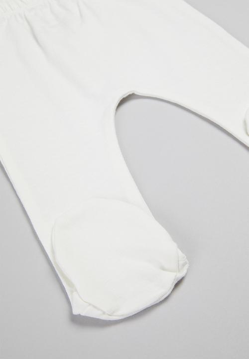 Superbalist Kids - 2 pack space footed pants - blue & cream
